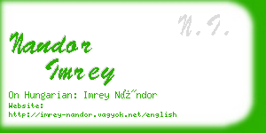 nandor imrey business card